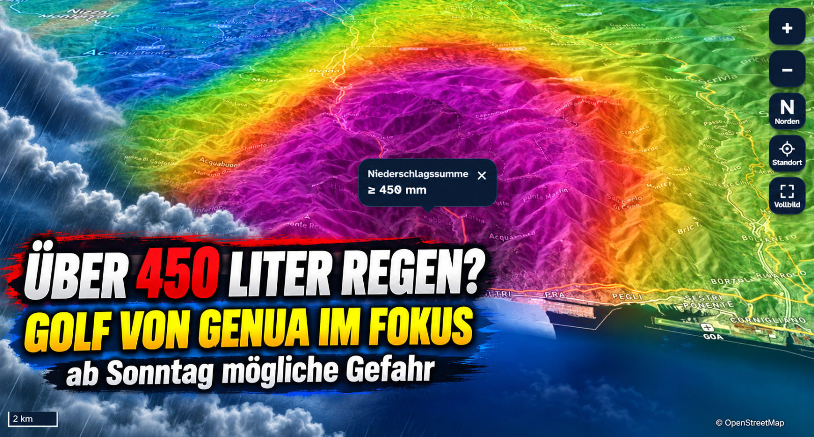 🌧️ Golf von Genua im Fokus: Droht ab Sonntag eine markante Starkregenlage?
