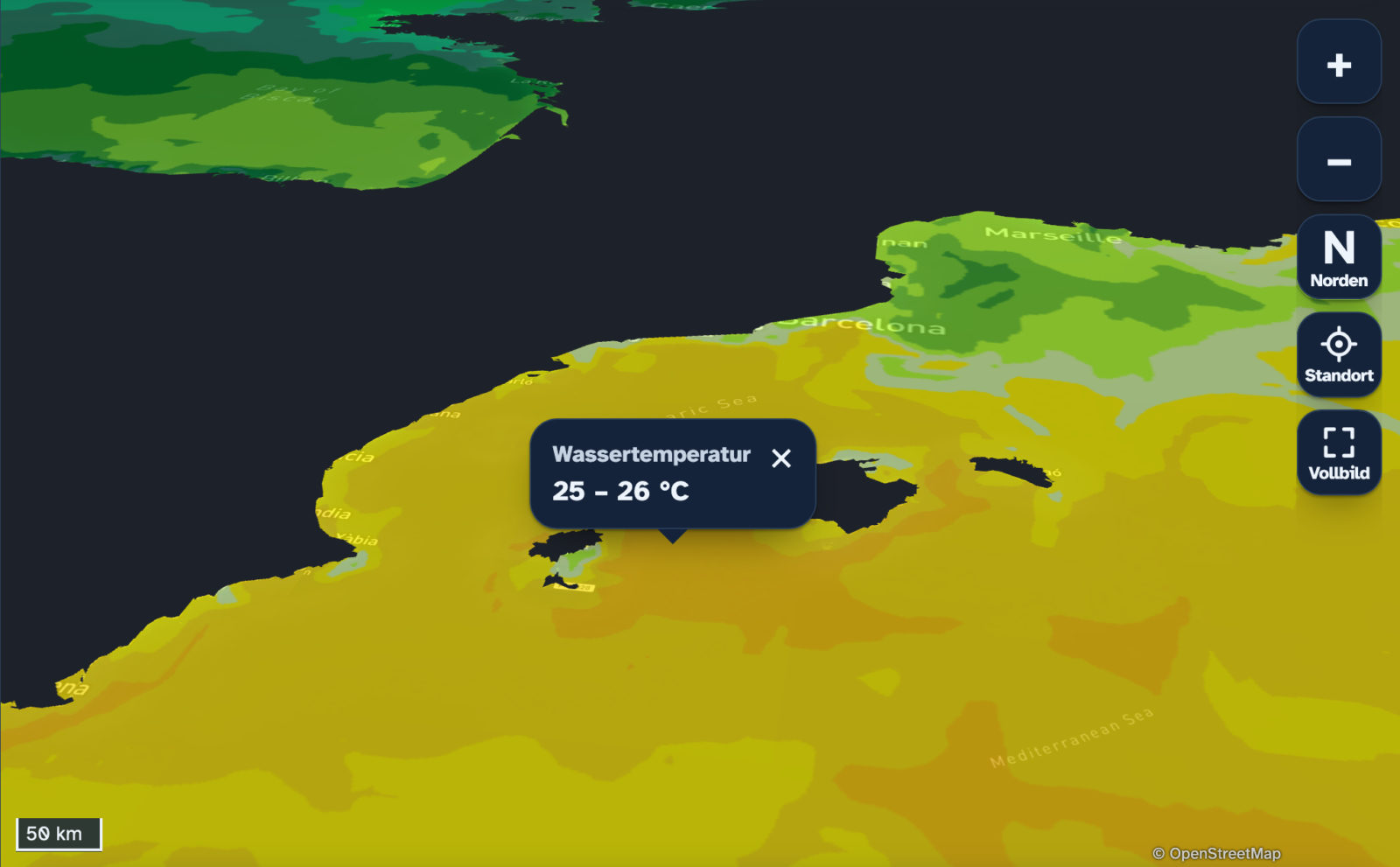 Temperaturen Meer