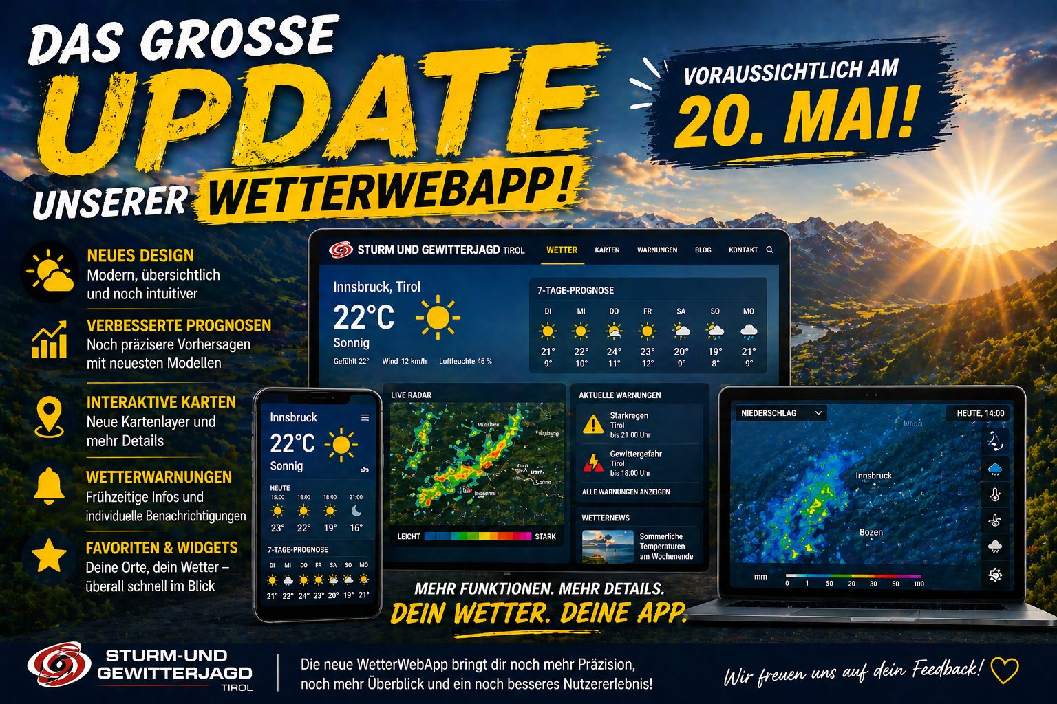 Bald kommt großes Update der Wetterwebapp!