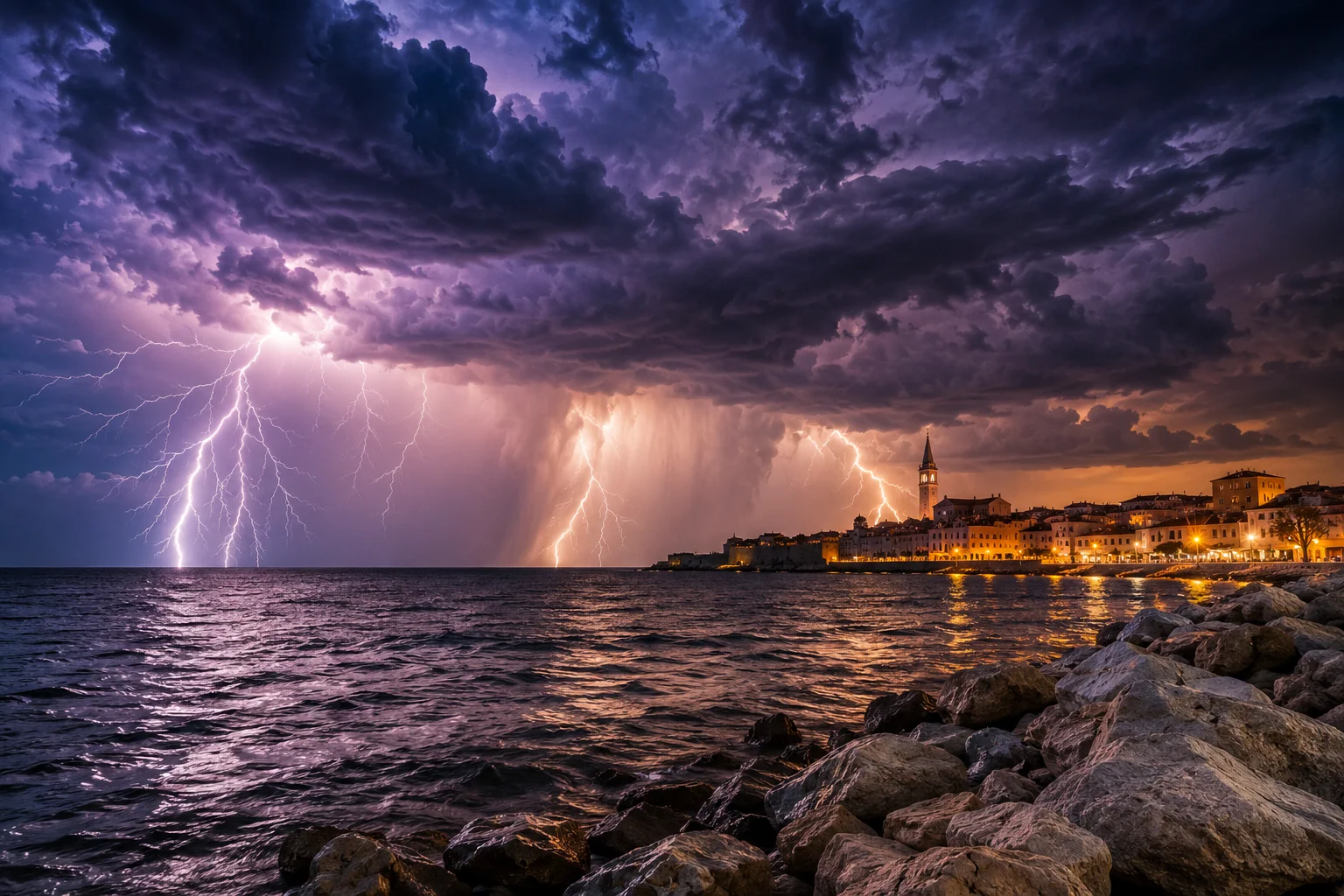 Unwetter an der oberen Adria: Gewitter am Sonntagabend