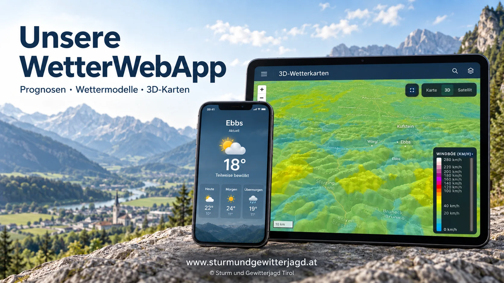 Unsere WetterWebApp: Funktionen, 3D-Karten und Kosten