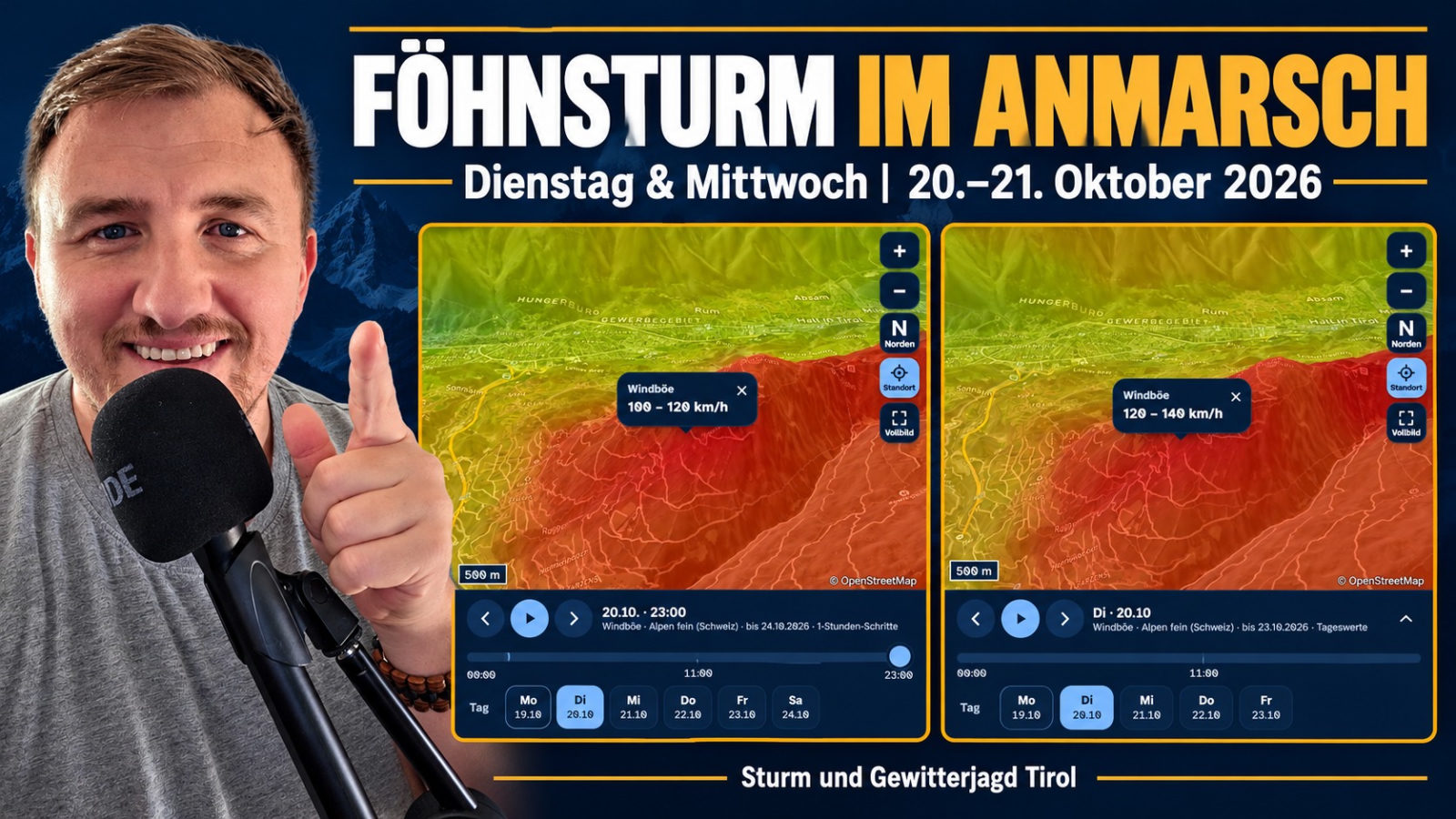 Föhnsturm im Anmarsch: Unsere Karten zeigen örtlich bis zu 140 km/h