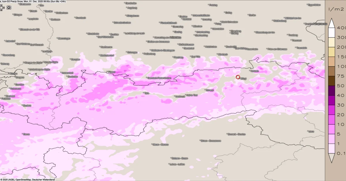 Neuschneezuwachs entlang der Nordalpen – bis Montagfrüh wieder winterliche Bedingungen!