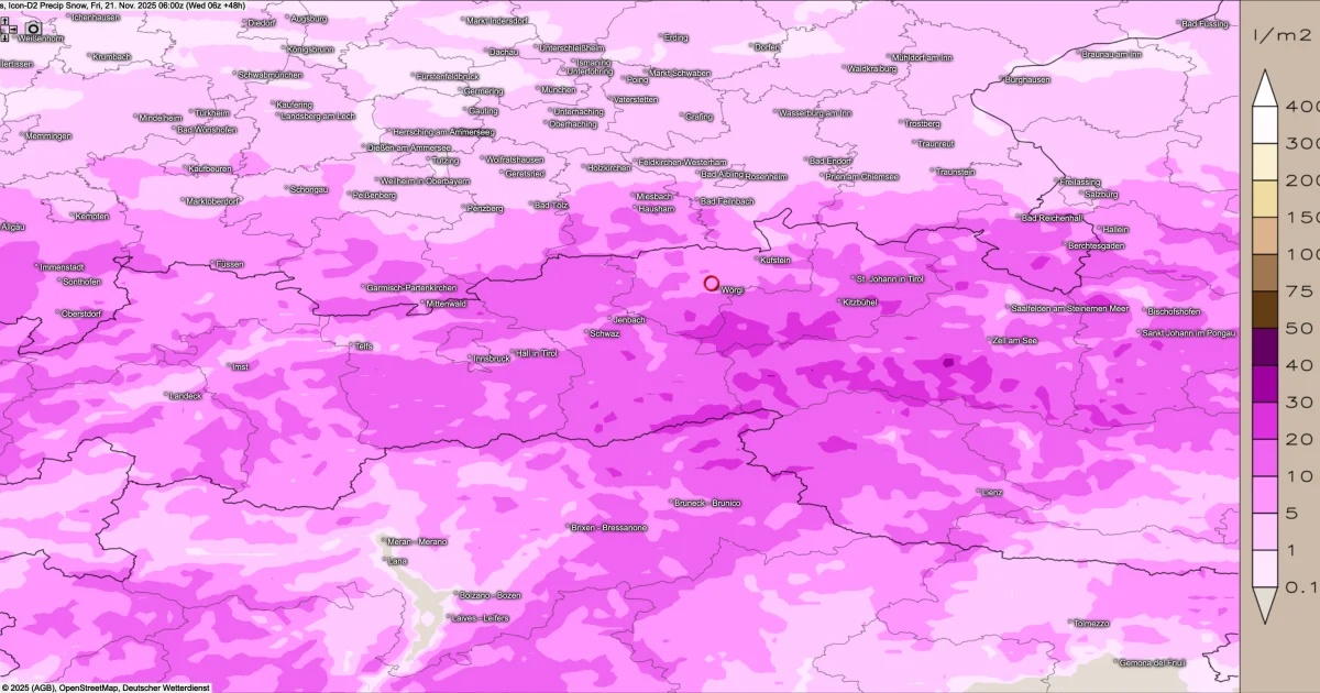 Schneefans aufgepasst, das nächste Schneepaket für den Alpenraum ist unterwegs!