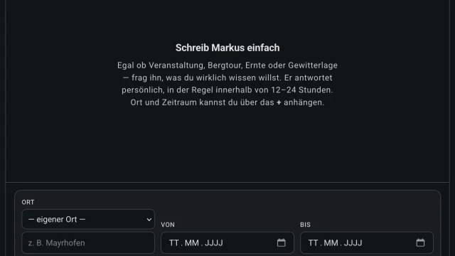Neu: Frag Markus – Persönliche Wettereinschätzung