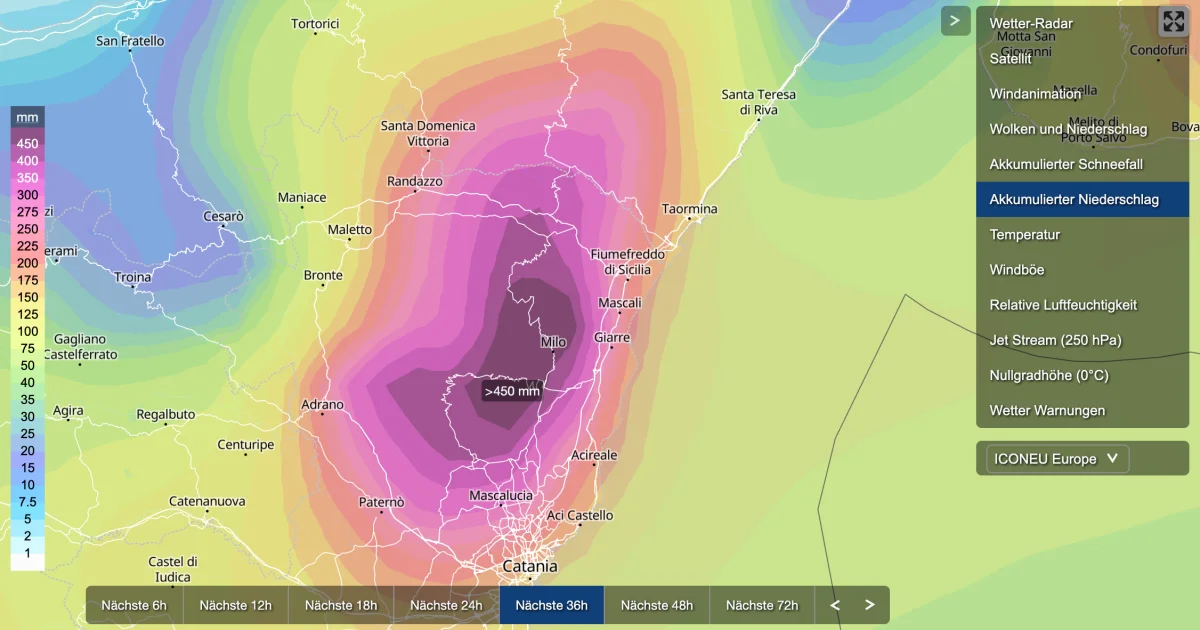 🌋🌧️ Wetterblog Sizilien: Unwetterlage rund um den Ätna!