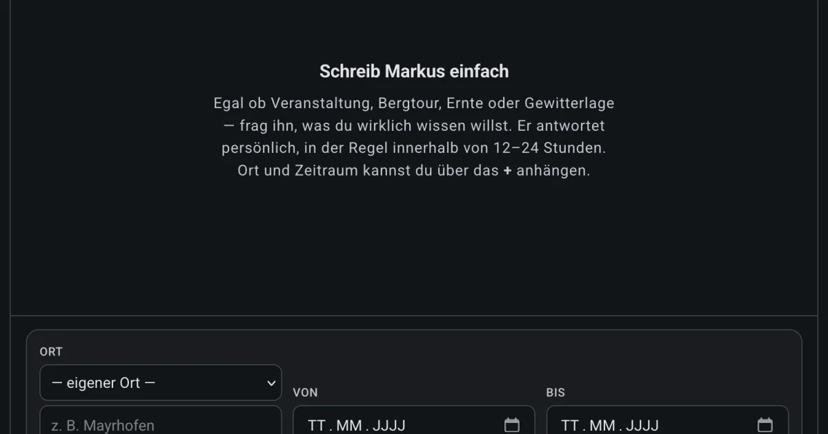 Neu: Frag Markus – Persönliche Wettereinschätzung