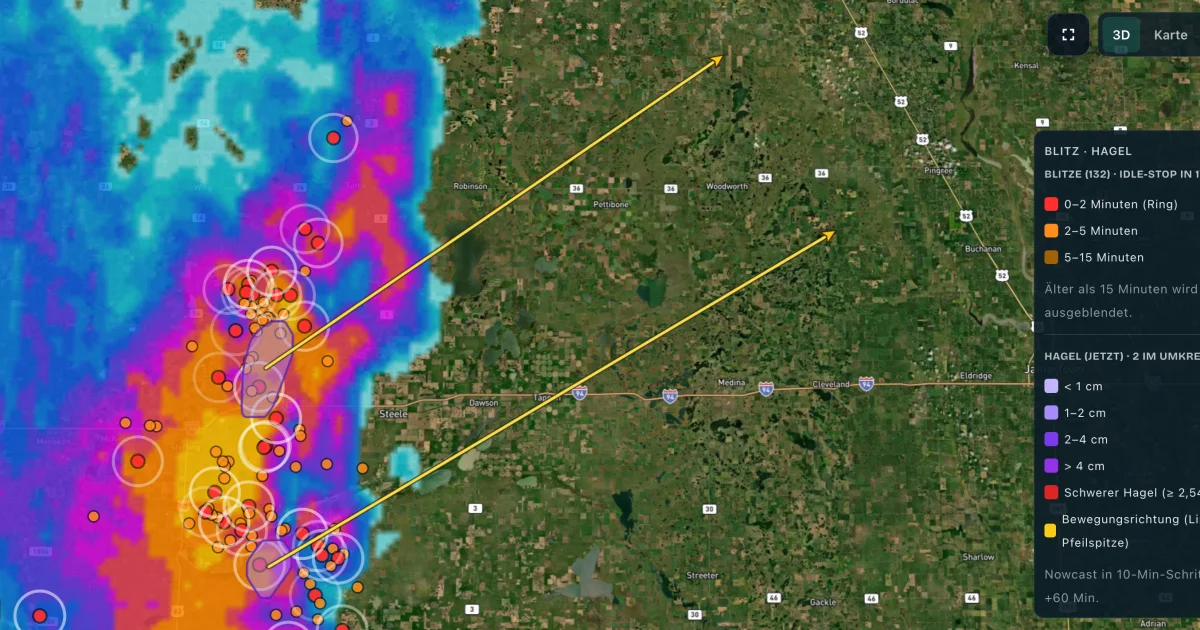 Gewitter- und Hageltracking weltweit – Unwetter live verfolgen