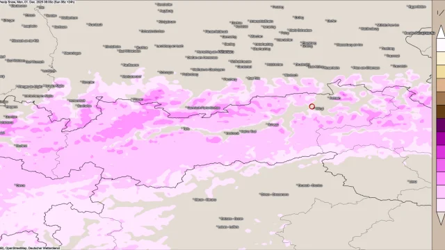 Neuschneezuwachs entlang der Nordalpen – bis Montagfrüh wieder winterliche Bedingungen!