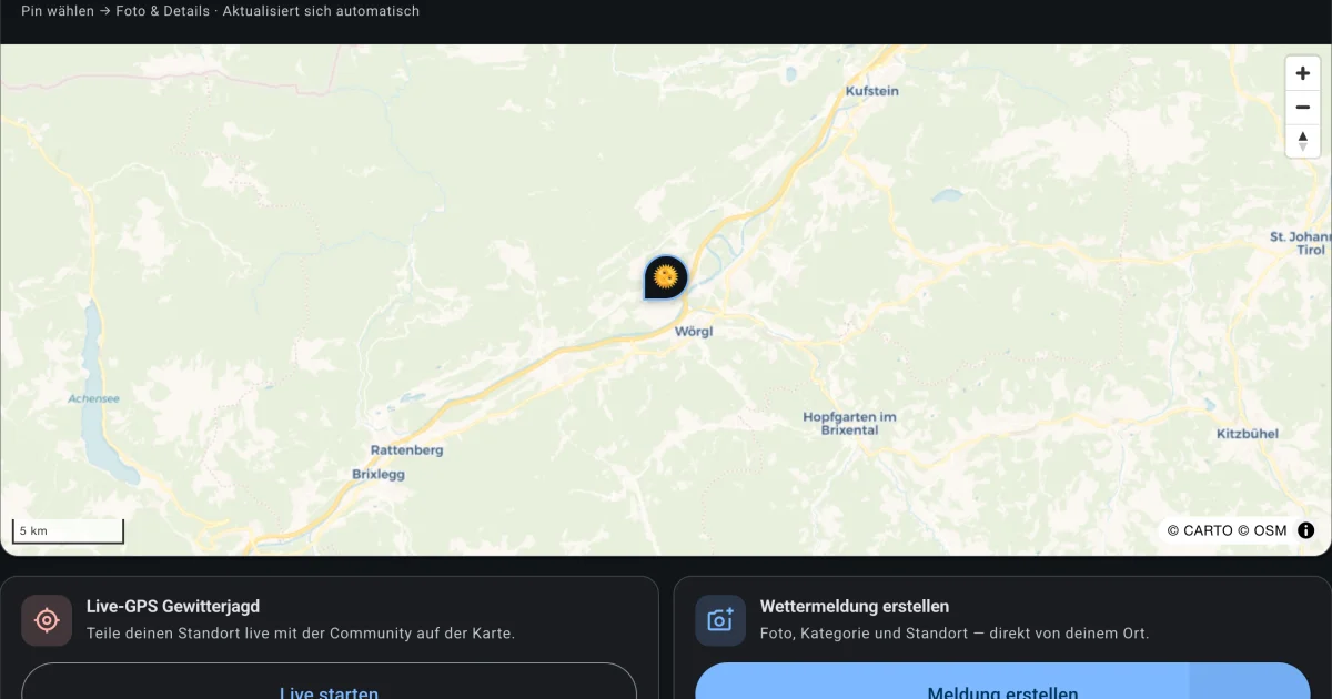 Neues Wettermelder-Portal gestartet: Wetter live aus der Community melden!