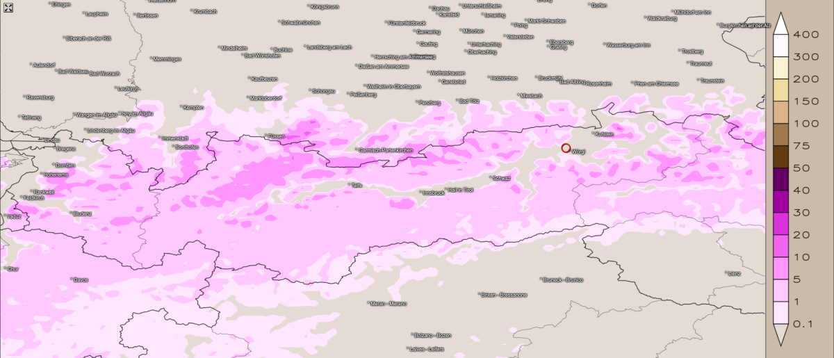 Neuschneezuwachs entlang der Nordalpen – bis Montagfrüh wieder winterliche Bedingungen!