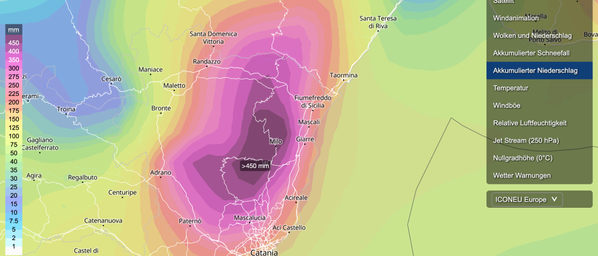 🌋🌧️ Wetterblog Sizilien: Unwetterlage rund um den Ätna!
