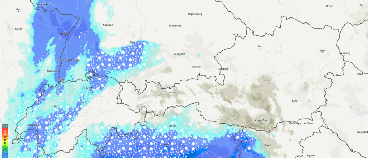 Neuer Feuchteschub aus Süden und Föhn im Norden, markante Wettergegensätze zur Wochenmitte!
