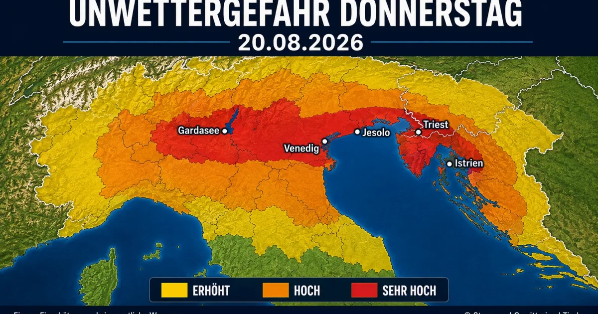 Unwetter obere Adria: Superzellen möglich