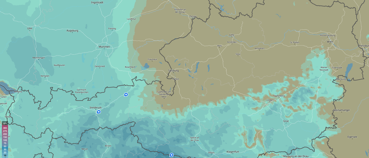 Schwache 5b-Lage bringt frischen Schnee in die Alpen“