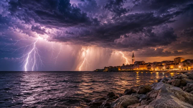 Unwetter an der oberen Adria: Gewitter am Sonntagabend